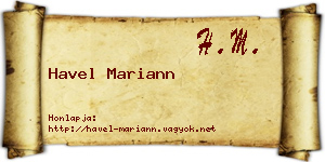 Havel Mariann névjegykártya
