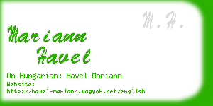 mariann havel business card
